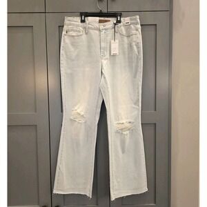 NEW Judy Blue Jeans Women 14W Bootcut Fit Distressed MidRise Distressed Light